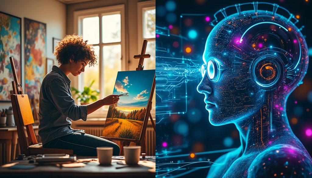 L'Intelligence artificielle va-t-elle mettre un terme à la créativité des artistes ? 2 découvrez comment l'intelligence artificielle pourrait influencer la créativité des artistes. cet article explore les débats entourant la coexistence de la technologie et de l'art, en questionnant si l'ia représente une menace ou un nouvel outil d'inspiration pour les créateurs.