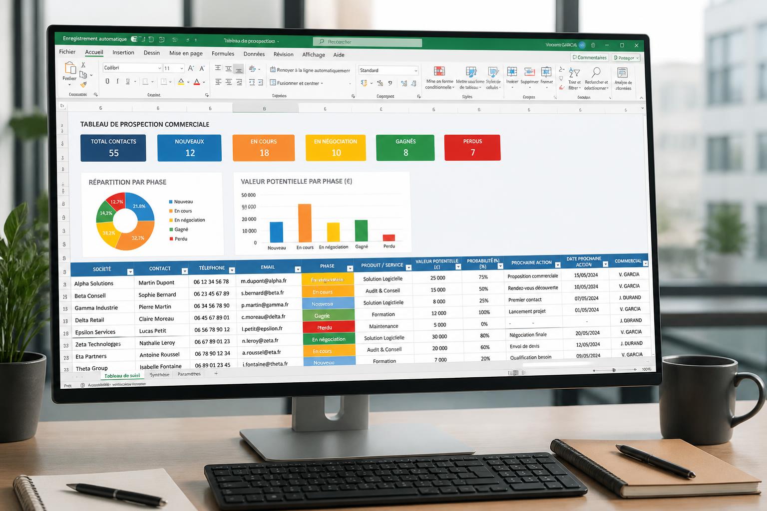 Optimisez votre prospection avec un fichier excel performant 3 améliorez votre prospection commerciale grâce à un fichier excel performant, facile à utiliser et adapté à vos besoins pour maximiser vos résultats.